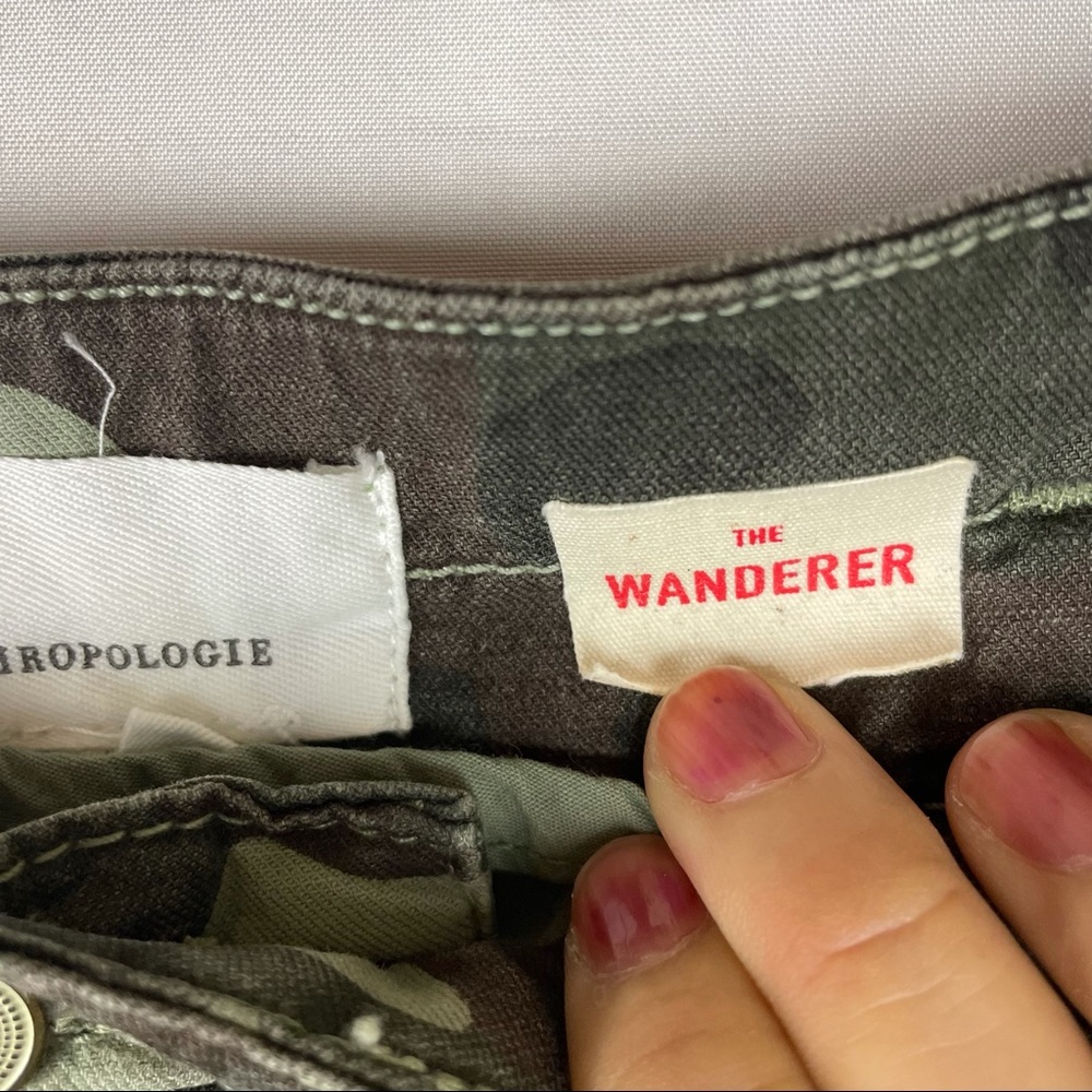 Anthropologie Camouflage Ankle Crop Pants - Olive & Dark Green - Picture 5 of 6